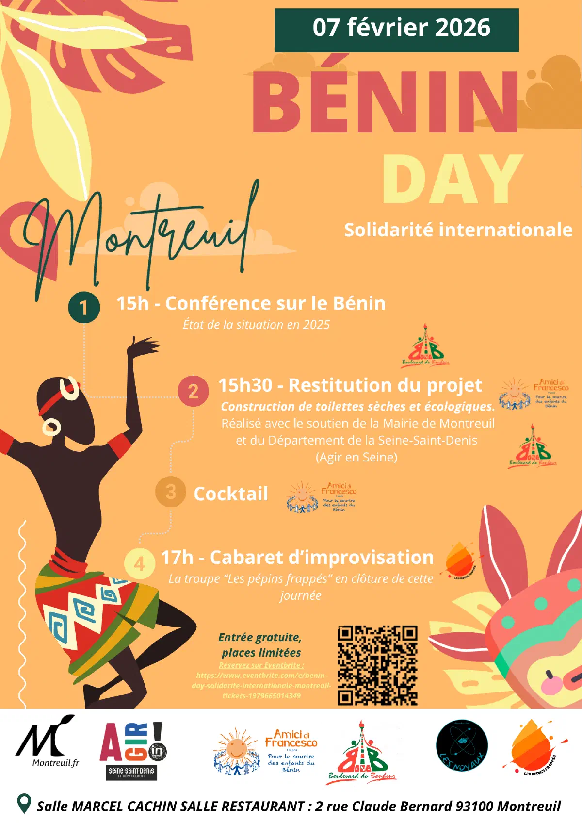 Affiche du Bénin Day, 7 février 2026 à Montreuil